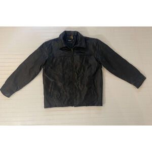 mens PB BASICS BLACK leather crocodile embossed jacket -Xl